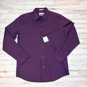 Calvin Klein men’s button up shirt size medium purple NWT
